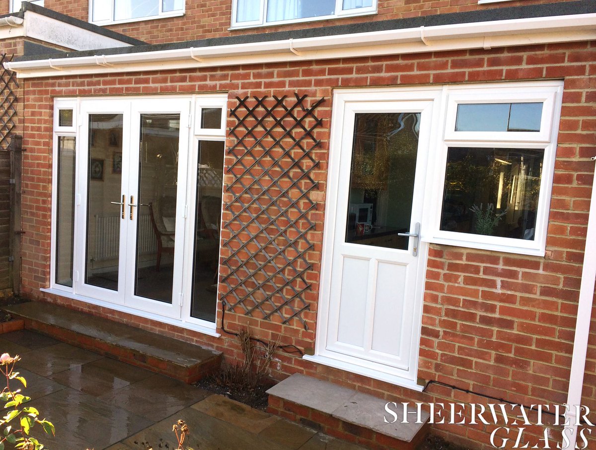 SheerwaterGlass's tweet photo. Just one of our #glassinstallations of a uPVC French doors and uPVC back door with a flag window in #Surrey. https://t.co/f4ANHHXVrD https://t.co/SfgeZB61yy