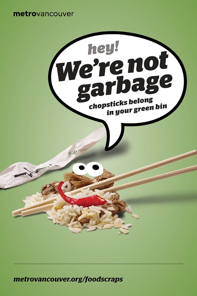 Hey #NorthVan DYK chopsticks can go in your #GreenCan #Foodscraps container. https://t.co/vSYH9pKFhB