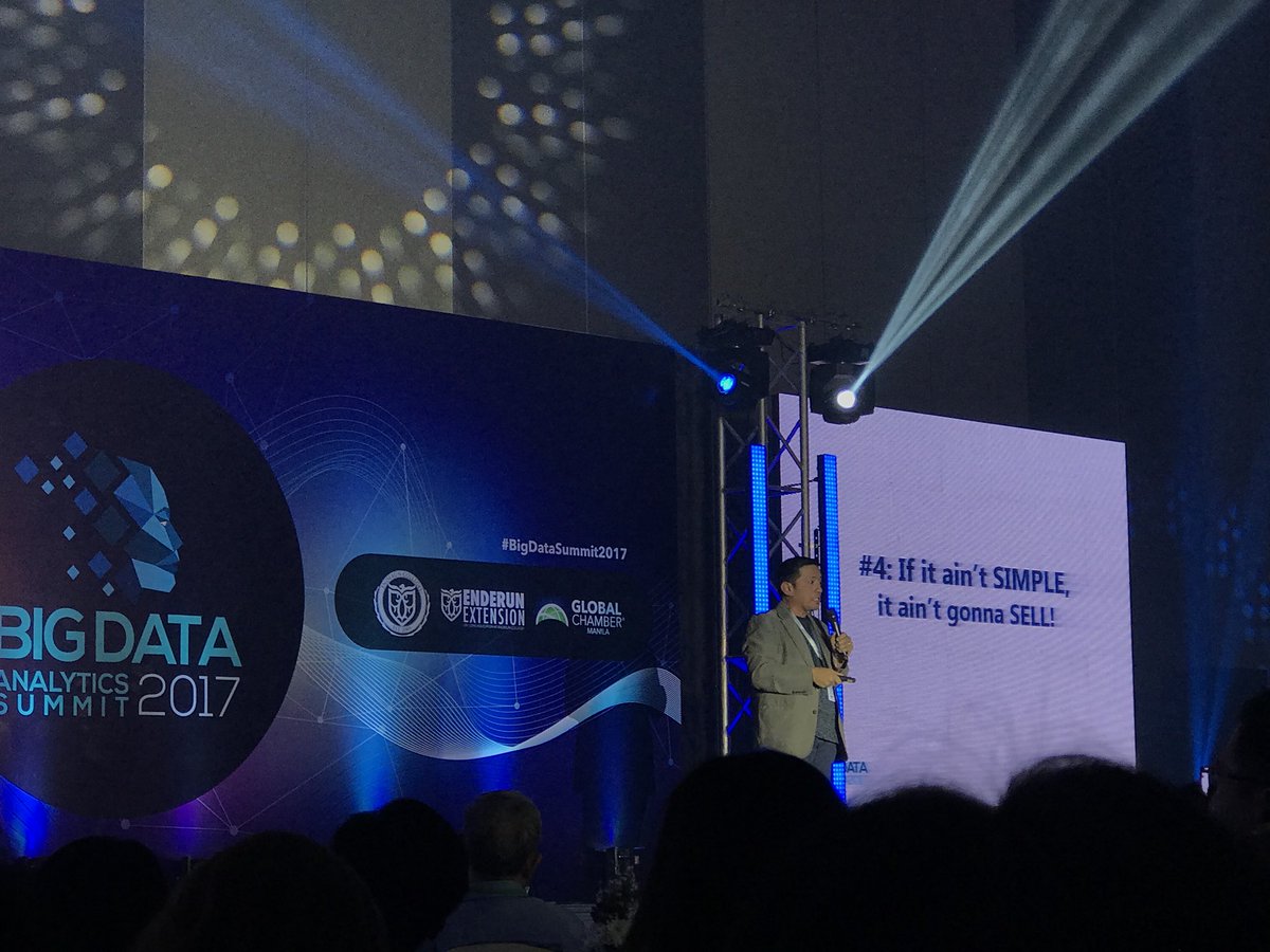 GermaineReyes's tweet photo. Stop hiding from big words, terminologies, jibberish. Big data should tell stories. Make it simple. #BigDataSummit2017 https://t.co/OFr550uaQI