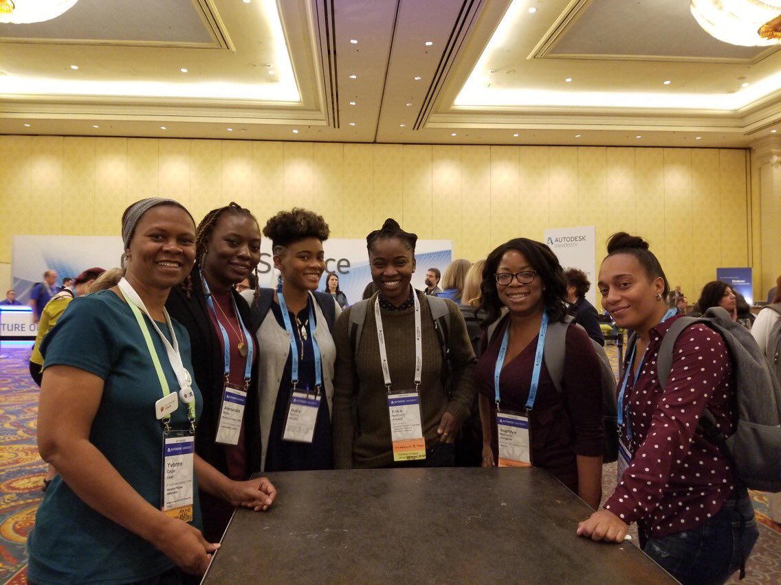 RoxburyInno's tweet photo. Lovely to see these ladies representing #BlackGirlMagic โจ during @autodesku Women's Networking Reception.
Where else would an Astronaut, an IT specialist, an Industrial Designer, a Social Entrepreneur, and our Director can meet and discuss how to make anything. #BuildMakeLearn https://t.co/bWRj6PeOu8