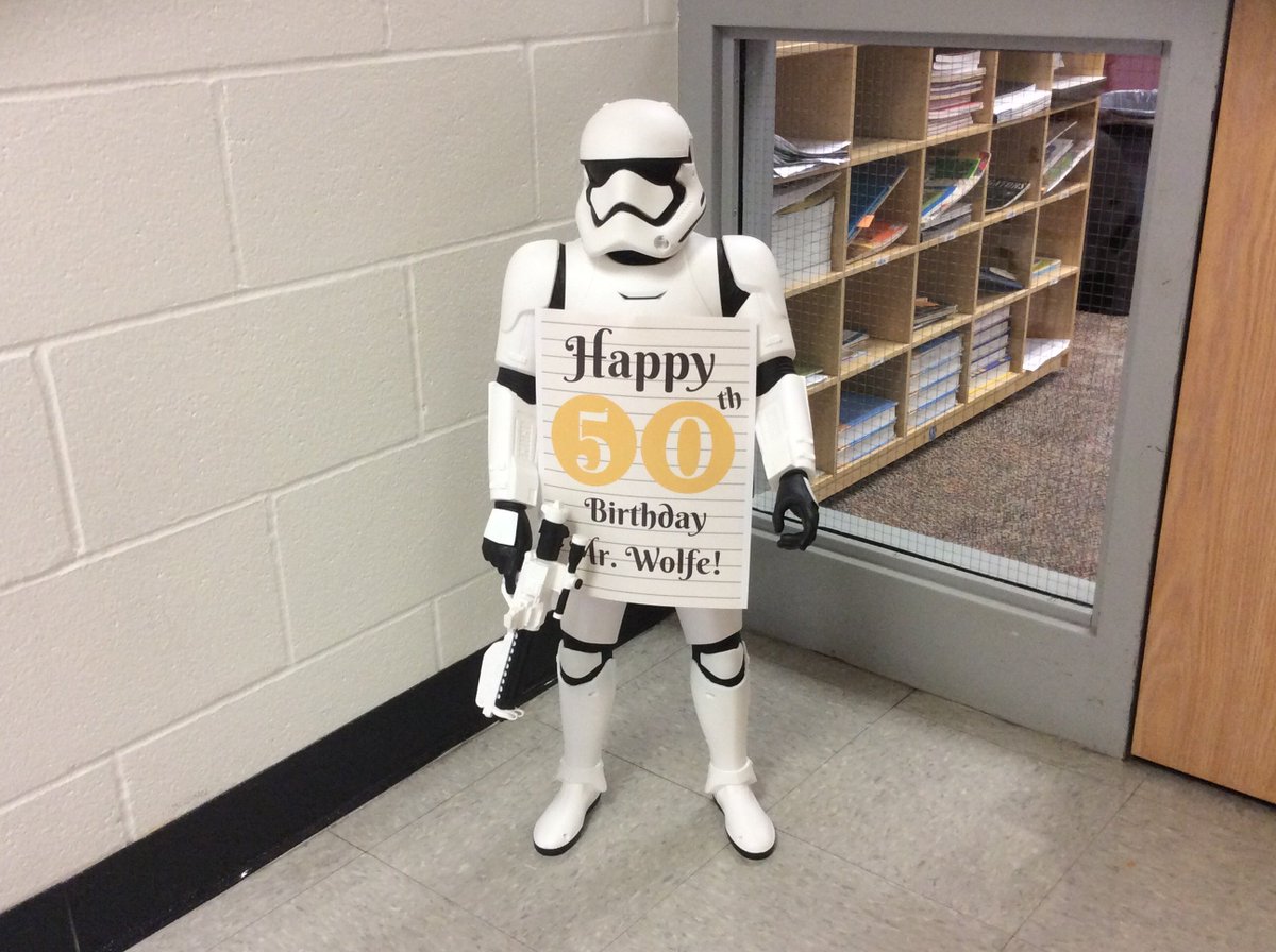ToddAWolfe's tweet photo. Somehow, my fifth-grade team is under the impression I achieved some sort of milestone today.  #birthdaythanks https://t.co/Uh7CuUxpro