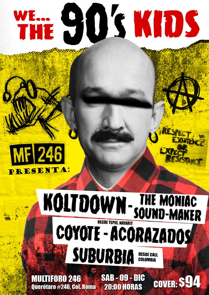Un concierto para azotar cervicales con <a href="/koltdown/">Koltdown</a> , The Moniac Sound-Maker (<a href="/TheMoniacSM/">TheMoniacSound-Maker</a> ) , Suburbia desde Colombia y Acorazados desde la lejana Tepic, Nayarit. 👊 #PólvoraLive