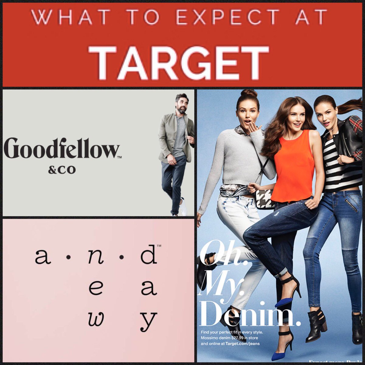 EllaBella718's tweet photo. Whether you prefer A New Day or you’re a Good Fellow, Target offers a great selection of denim to choose from! Starting this Thanksgiving until New Year’s eve our team will be showcasing their personal styles in their very own Target denim. #Target Cant wait! https://t.co/GwIHsOg4Kj