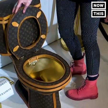 NowThis on X: This $100,000 toilet is made from gold and Louis
