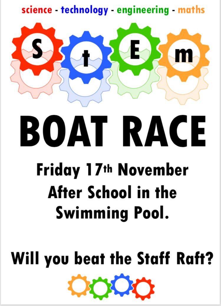 Mrs Elliott (@mrselliott0) on Twitter photo REMINDER FOR STEM CLUB PUPILS:
If you are participating in the Boat Race on Friday after school, please remember your swimming kit 👌💧🛶 <a href="/_LHSSTEM/">LHS STEM</a> @MrMitchellBio <a href="/MissBaird_/">Miss Baird</a> <a href="/hutton_miss/">Miss Hutton</a> @S1YearTeam <a href="/S2Yearteam/">S2 Year Team</a> @S3YearTeam <a href="/LHskillbuilders/">LHSskillbuilders</a> REMINDER FOR STEM CLUB PUPILS:
If you are participating in the Boat Race on Friday after school, please remember your swimming kit 👌💧🛶 <a href="/_LHSSTEM/">LHS STEM</a> @MrMitchellBio <a href="/MissBaird_/">Miss Baird</a> <a href="/hutton_miss/">Miss Hutton</a> @S1YearTeam <a href="/S2Yearteam/">S2 Year Team</a> @S3YearTeam <a href="/LHskillbuilders/">LHSskillbuilders</a>