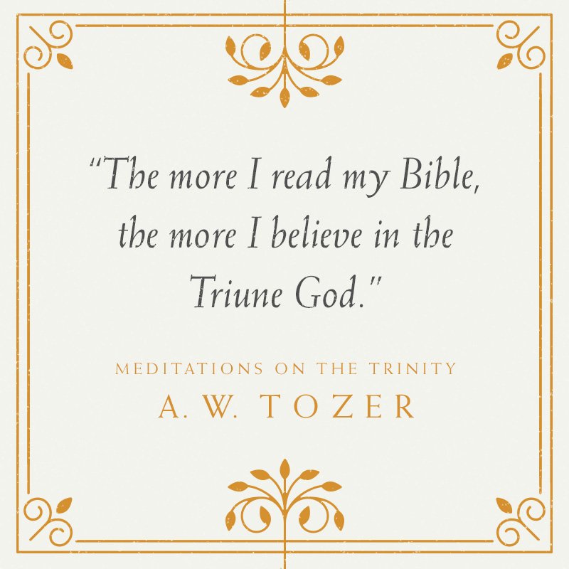 TozerSpeaks's tweet photo. The more I read my Bible, the more I believe in the Triune God. https://t.co/QL3r5CBtO0