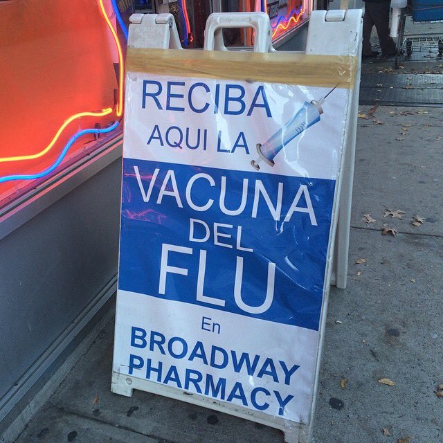 miblogestublog's tweet photo. Bilingual New York City in all its glory #ElFlu https://t.co/jPYJGOMLhU