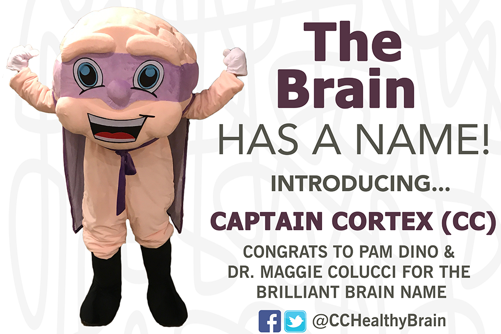 CCHealthyBrain's tweet photo. Drum roll please... Our Brain has a Name!
Thanks for all the bright ideas! #CaptainCortex #NameTheBrain https://t.co/x87Rx96Wlc https://t.co/A0jkT7JBI2
