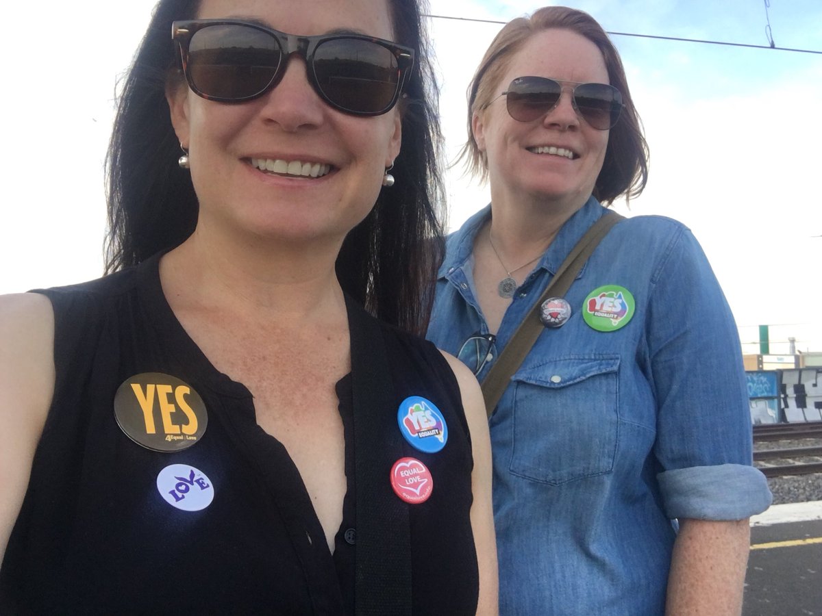 MsCathyAnderson's tweet photo. Make this a YES. Come on Australia. #voteyes #equalove #marriageequaility @AMEquality https://t.co/XyJFaCkuIQ