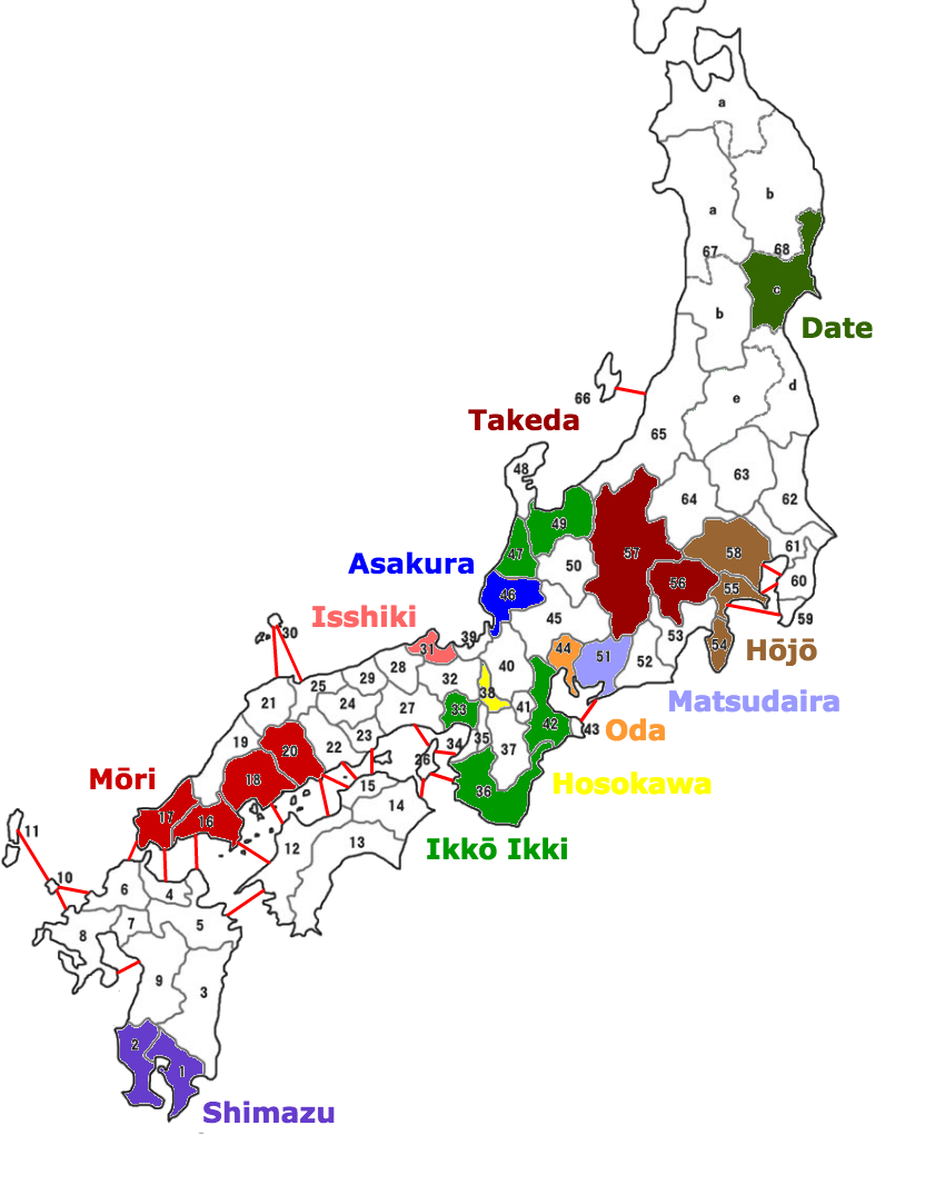 Nick Kapur On Twitter Getting Ready To Run The Sengoku Japan Simulation Again Here Is The Starting Map For Spring 1560 With The Samurai Clans This Year S Students Chose To Play As