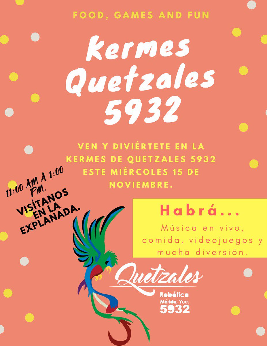 Mañana tendremos la gran kermés en apoyo a Quetzales 5932, tendremos comida y juegos. Les aseguramos diversión. Desde 11 am hasta que el cuerpo aguante o se acabe la comida (lo que pase primero).