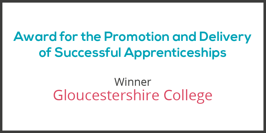 Congratulations to apprenticeships award winner @gloscoll  #AoCBeacons #AoCConf