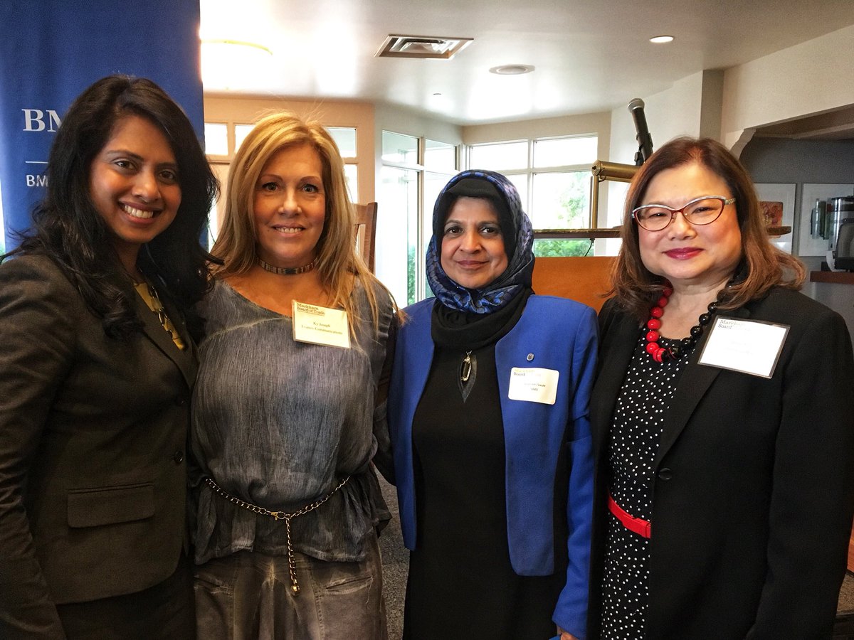 RajiniNagendran's tweet photo. Proud to represent BMO and support @MarkhamBoard of Trade’s Womens’ Networking Luncheon with our partners from @GroYourBiz and @ADP.  Great event with special guest speaker, Ky Joseph, Evanov Communications.  #BMOforWomen #BeingGTDN https://t.co/GnP4auhatb