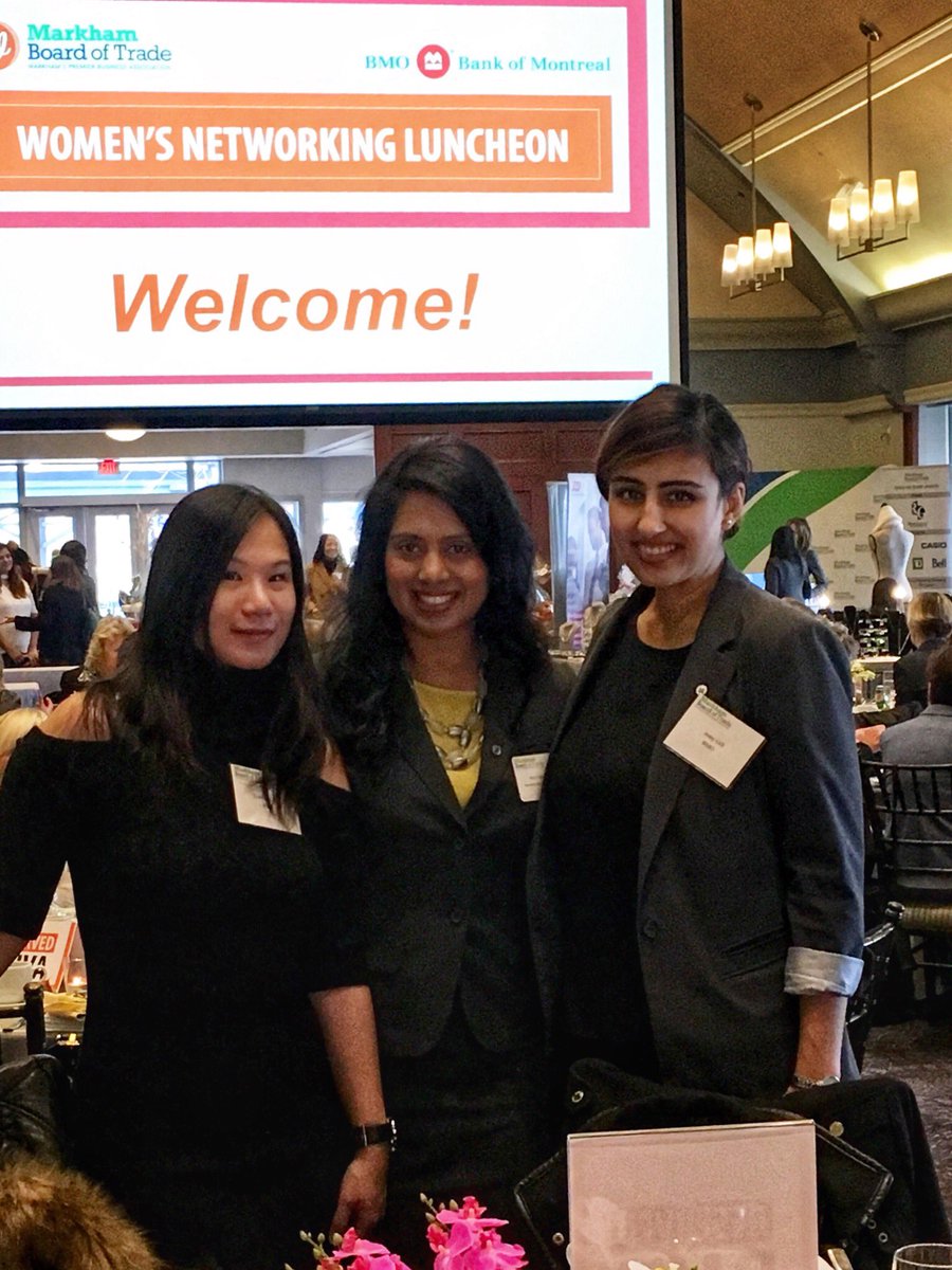 RajiniNagendran's tweet photo. Proud to represent BMO and support @MarkhamBoard of Trade’s Womens’ Networking Luncheon with our partners from @GroYourBiz and @ADP.  Great event with special guest speaker, Ky Joseph, Evanov Communications.  #BMOforWomen #BeingGTDN https://t.co/GnP4auhatb