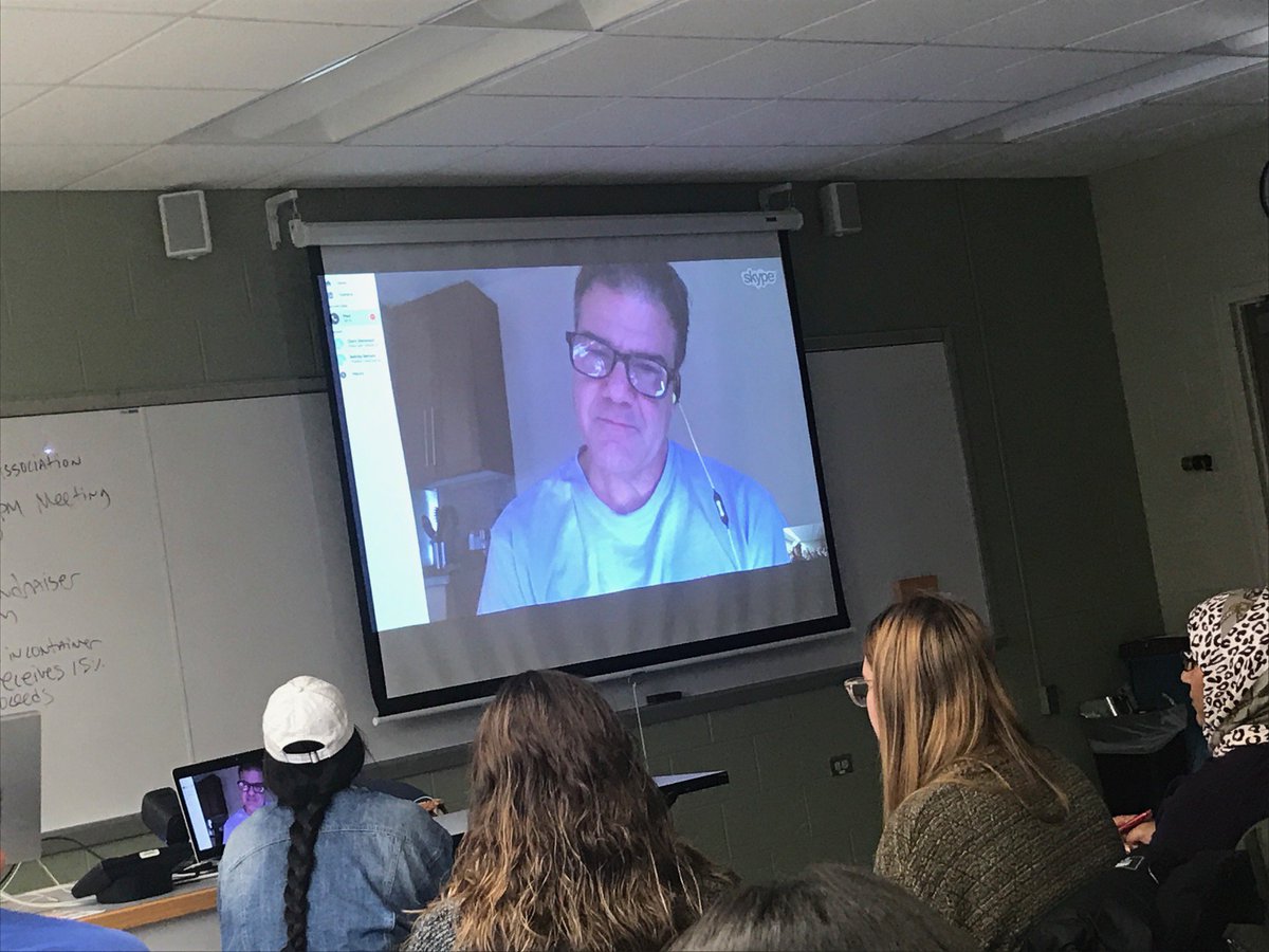 dralysalucas's tweet photo. Here are some photos from Dark Side's class with Paul Gilmartin from @mentalpod! What an important and meaningful experience for us all! Check out my face when I realize Skype worked and we were about to have a great class! #mentalpod #com523 #practicesafeCOM https://t.co/yzHOFr4uzw