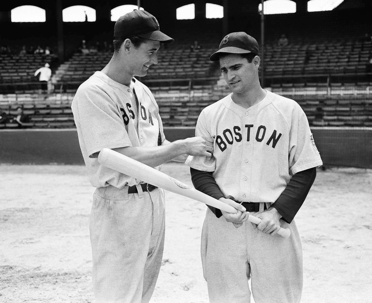 spaikin's tweet photo. love this picture of the splendid splinter (ted williams) and his @RedSox pal bobby doerr. RIP bobby, who died today at age 99, as the oldest current former major leaguer. #MLB #BobbyDoerr #RedSox #RedSoxNation #BlueJays https://t.co/Yg3VYLU74T
