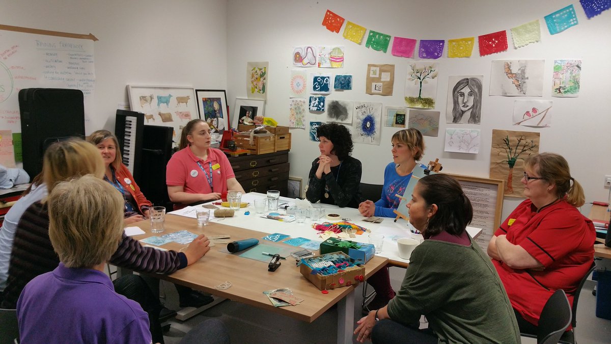 SharParsons's tweet photo. Fabulous day on #Elgar1: staff simulation training then our first #creativecompanions #volunteers  #arts &amp; #meaningfulconversations session https://t.co/6bJfj4bCTf