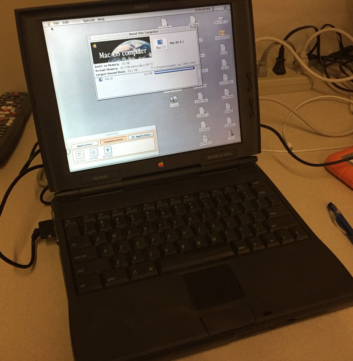 jpheasly's tweet image. When you need to check the HyperCard stack, you gotta fire up the PowerBook 1400CS. #MacOS8.1 #1GBHD
