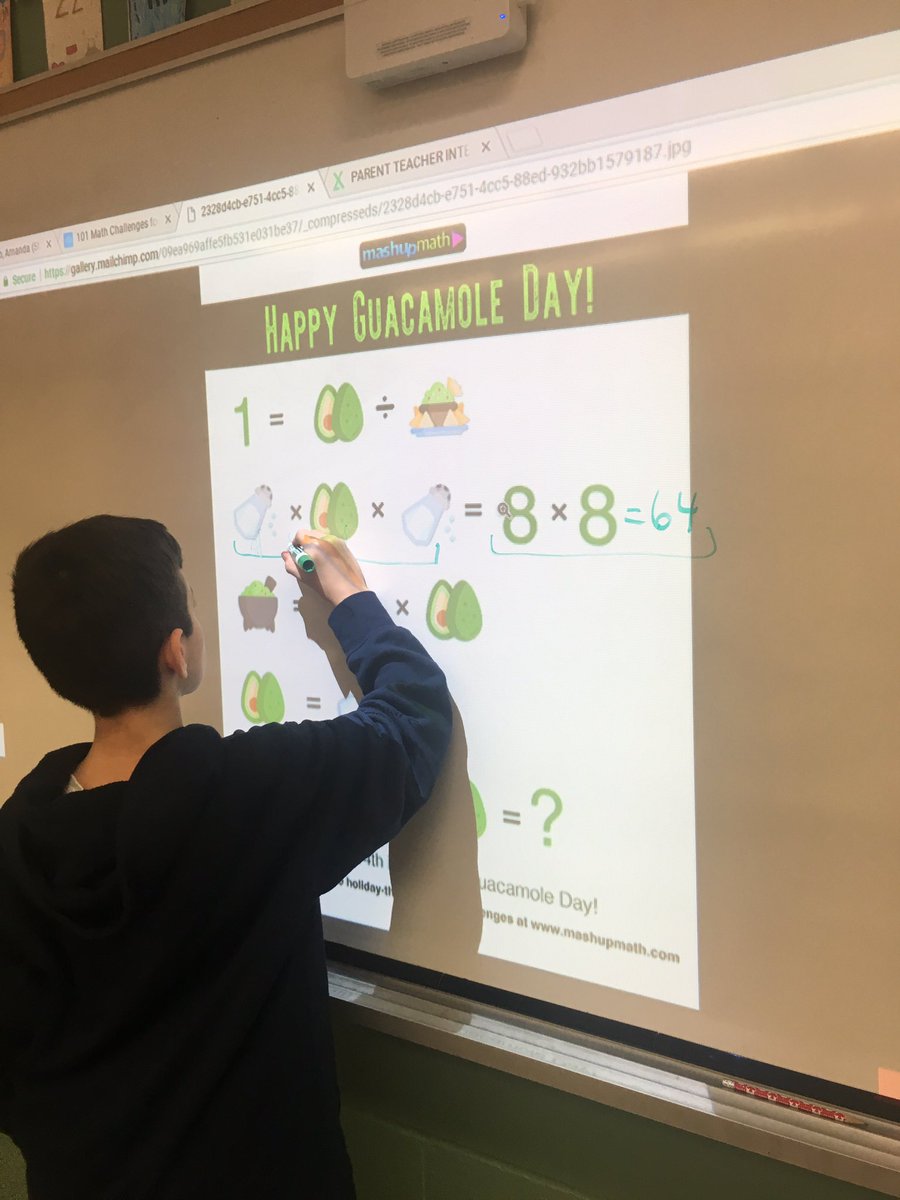 Ms_DiDomizio's tweet photo. Happy Guacamole Day! π₯π₯If you know me, then you know how much I love guac! And my students definitely enjoyed it today too! Thanks @mashupmath ! #mathmornings https://t.co/TJsyGqielY
