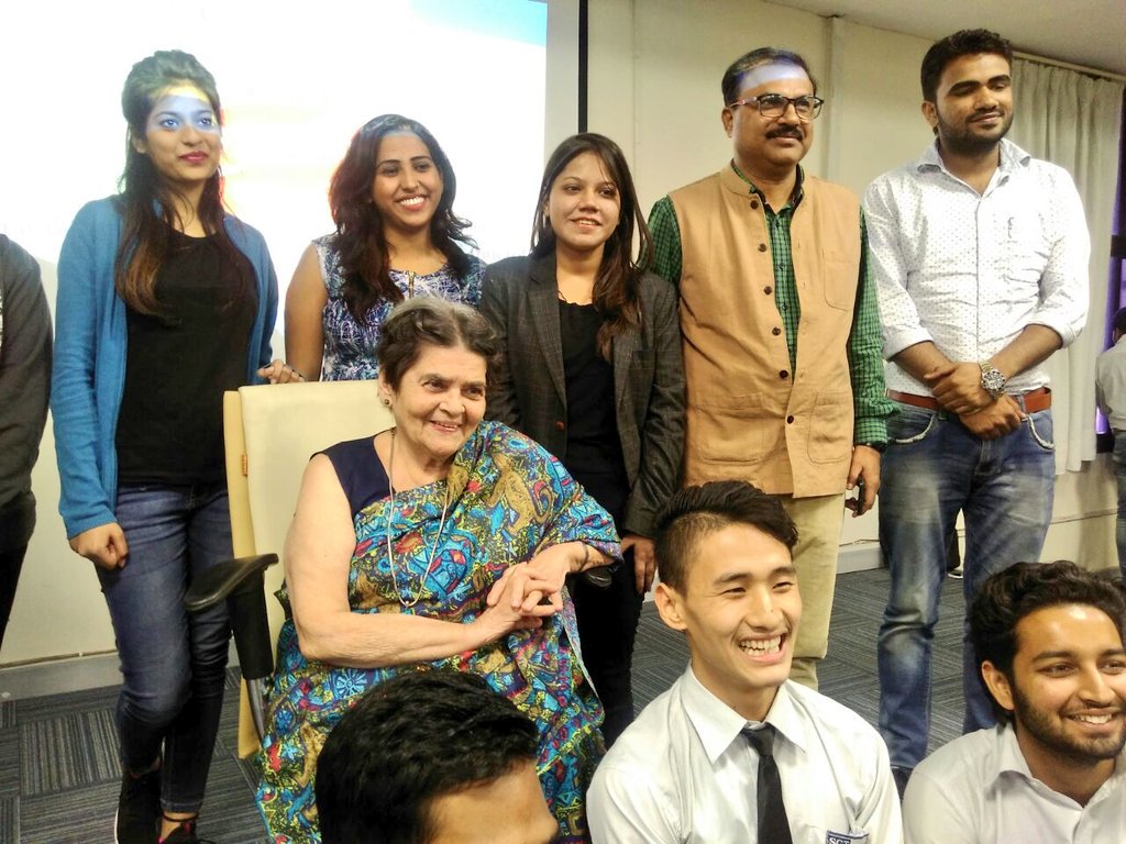 FTIIOfficial's tweet photo. On Day 2 of FTII's ongoing Film Appreciation Course at SGT University, Gurgaon (13-17 Nov 2017) eminent Film Director, Writer and Producer Sai Paranjpye addressed the students. Her own favorite film DISHA was also screened on this occasion. #FTII #FACourse @PIB_India @MIB_India https://t.co/StY9KAfXir