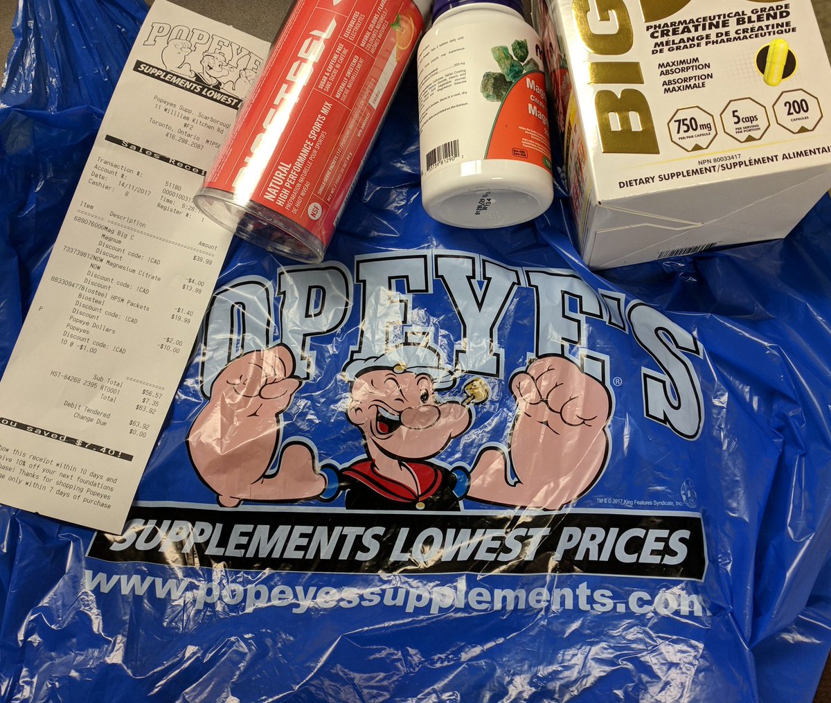 brad_bwarren's tweet photo. Thanks @PopeyesCanada and @GoodLifeFitness just saved on some great supplements #GLMemberRewards https://t.co/AeZHOwZiOj