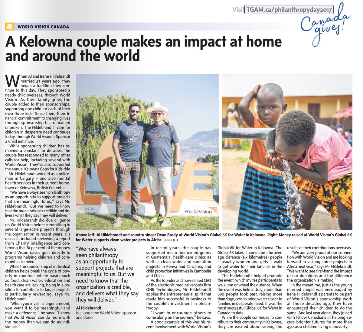 UinvitedU's tweet photo. I'm stepping onto a plane to give a keynote for AFP Kelowna in BC on #NationalPhilanthropyDay tomorrow.
Powerful story today in @globeandmail with @worldvisioncan ! https://t.co/hUFVi4DOSh
#NPD17 https://t.co/bOxlTJGBiG