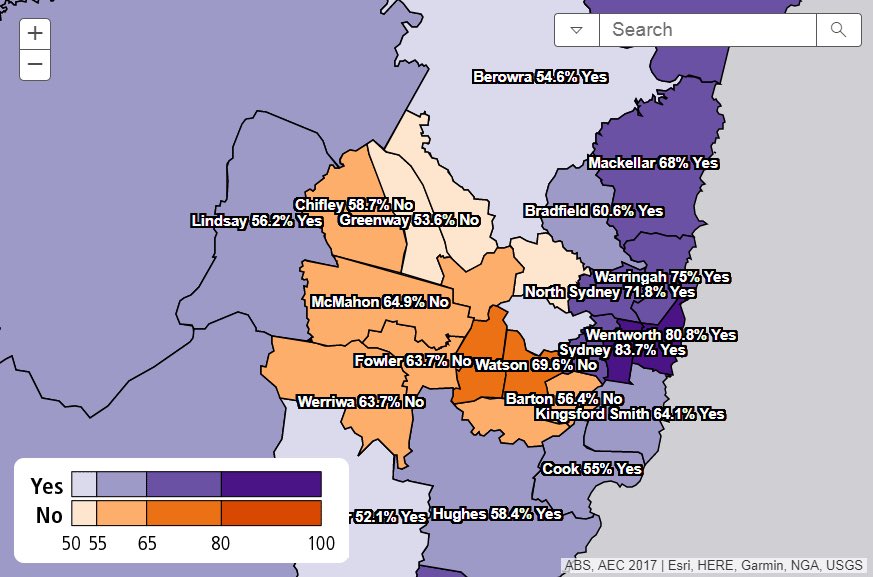 DanielTSalter's tweet photo. Pretty disappointed the way western Sydney voted! #marriageequaility https://t.co/WJxCEwxyOr