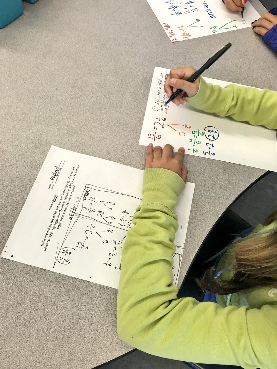 mrskimbuck's tweet image. We tried something new in math today!  Ss picked what they wanted to share from their work, rewrote it and practiced what they would share with their #mathgroup. #cgi #5thgrade
