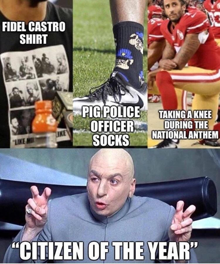 Perfect Leftist idol: loves socialism, hates police, hates the USA, unemployed.