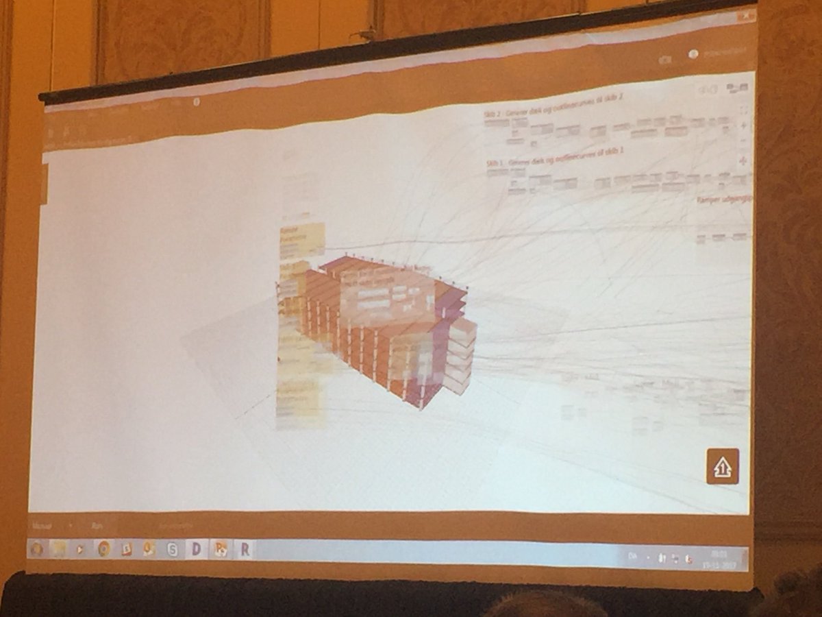 SimonYorkeNZ's tweet photo. How is this #AU2017 class not in a bigger room &amp; packed out?? The work @Jwallaert &amp; @SHKnudsen do with @DynamoBIM &amp; @Fractal_live is awesome! Featuring possibly the biggest #dynamo graph I’ve ever seen. https://t.co/Y9usRYZFKi