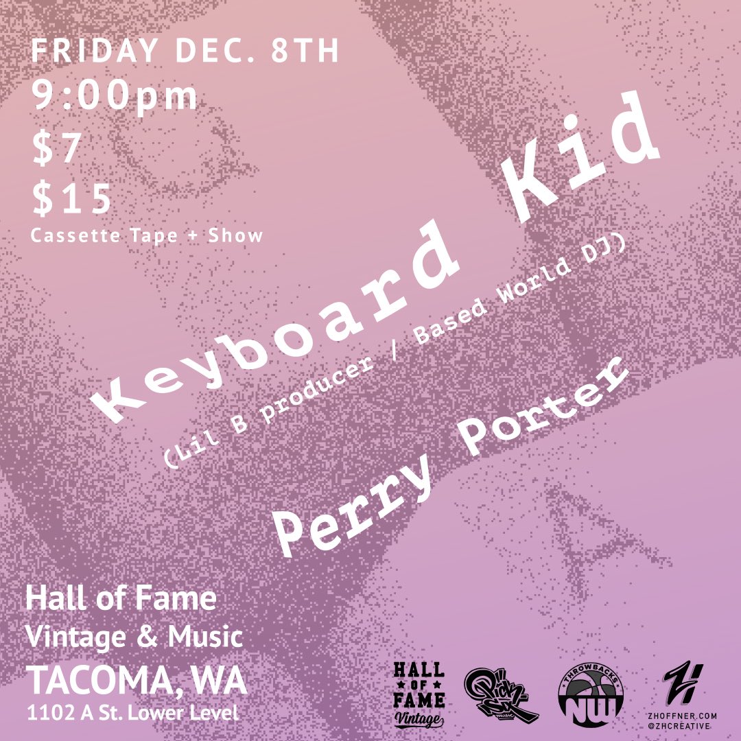 picksixmusic's tweet photo. TACOMA - Don't sleep on this rare AF @KeyboardKid206 show! Link to tix in bio. Slide thru the shop for that cassette tape + ticket combo. ๐ฅ https://t.co/8lM2DsClw3
