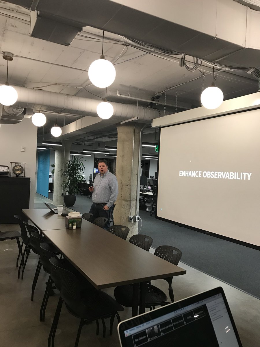 cppwfs's tweet photo. @mstine doing an awesome job presenting ‘Resilient Architecture’ to @ATLSpring https://t.co/0mJqamx90t
