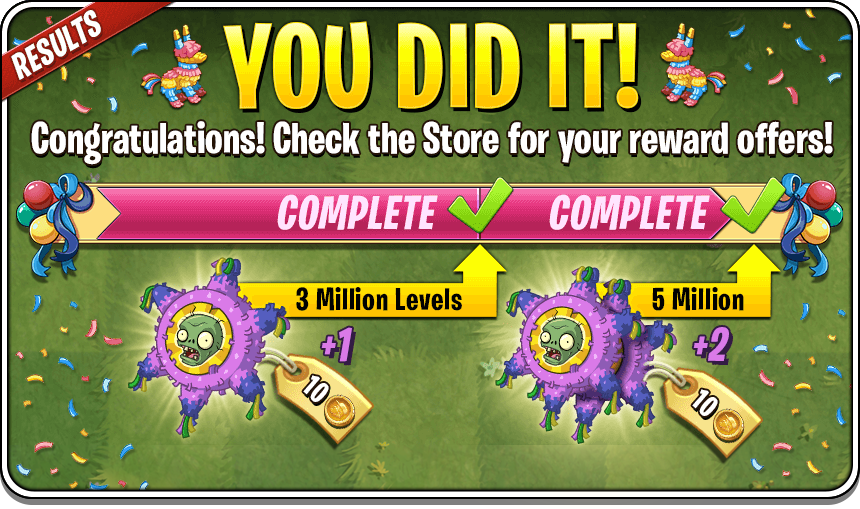 PlantsvsZombies's tweet photo. It was incredibly close at 5.07 million, but you did it! Get your rewards in the #PvZ2 store now for only 10 coins. https://t.co/xVY20jvQtE