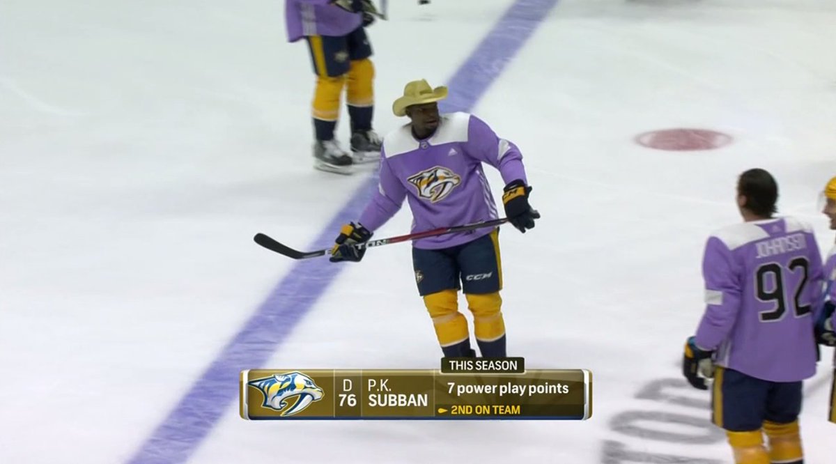 P.K. Subban rocked a cowboy hat during warmups