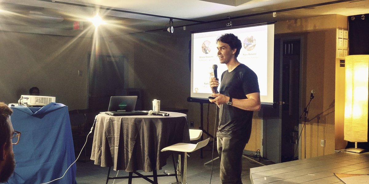 elantechco's tweet photo. Félix from #Entralpi takes the stage to talk about tech that can help you maximize your strength and force while minimizing injuries before they happen 💪 #escalade #mtlnewtech #rockclimbingmtl #EWeek17 #GEW17 https://t.co/Di8qUQ9gu5