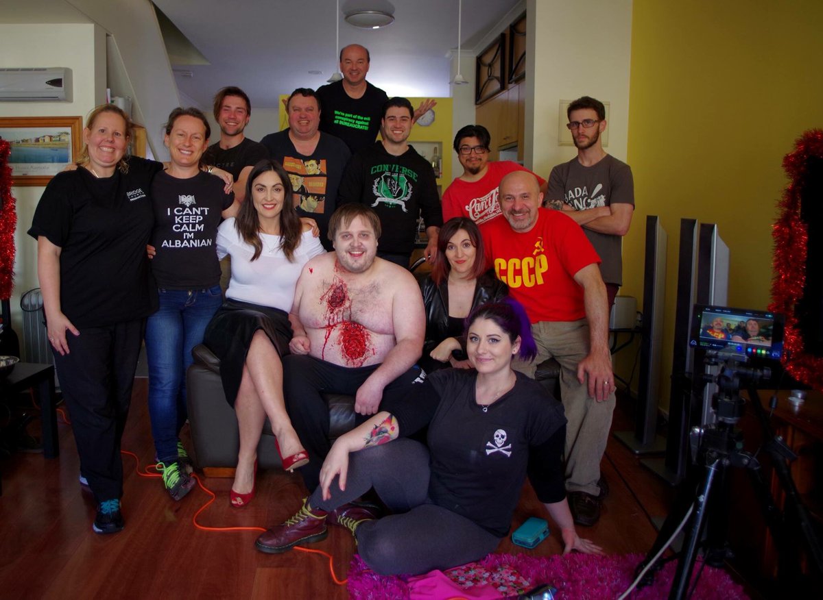 NathanLuke111's tweet photo. Bts photo from the 48hr Film Project short film “?” (Aka “Question Mark”) and the 48hr Film Festival with most of the cast and crew which just premiered the on Monday! Now to await the awards ceremony tonight! Fingers crossed! 🤞 https://t.co/VYrTICdoK2