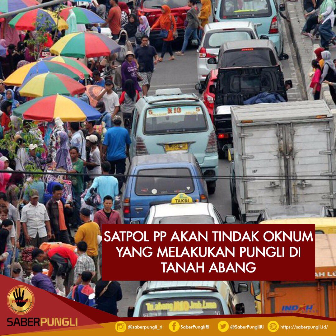 SaberPungliRI's tweet photo. Kawasan Tanah Abang masih marak dengan pedagang kaki lima (PKL) yang diduga dilindungi oknum aparat. Satpol PP DKI menegaskan akan menindak tegas bila menemukan petugasnya telibat pungutan liar (pungli) untuk melindungi PKL.

https://t.co/0fJd8pn2jd https://t.co/jvQKRuagaY