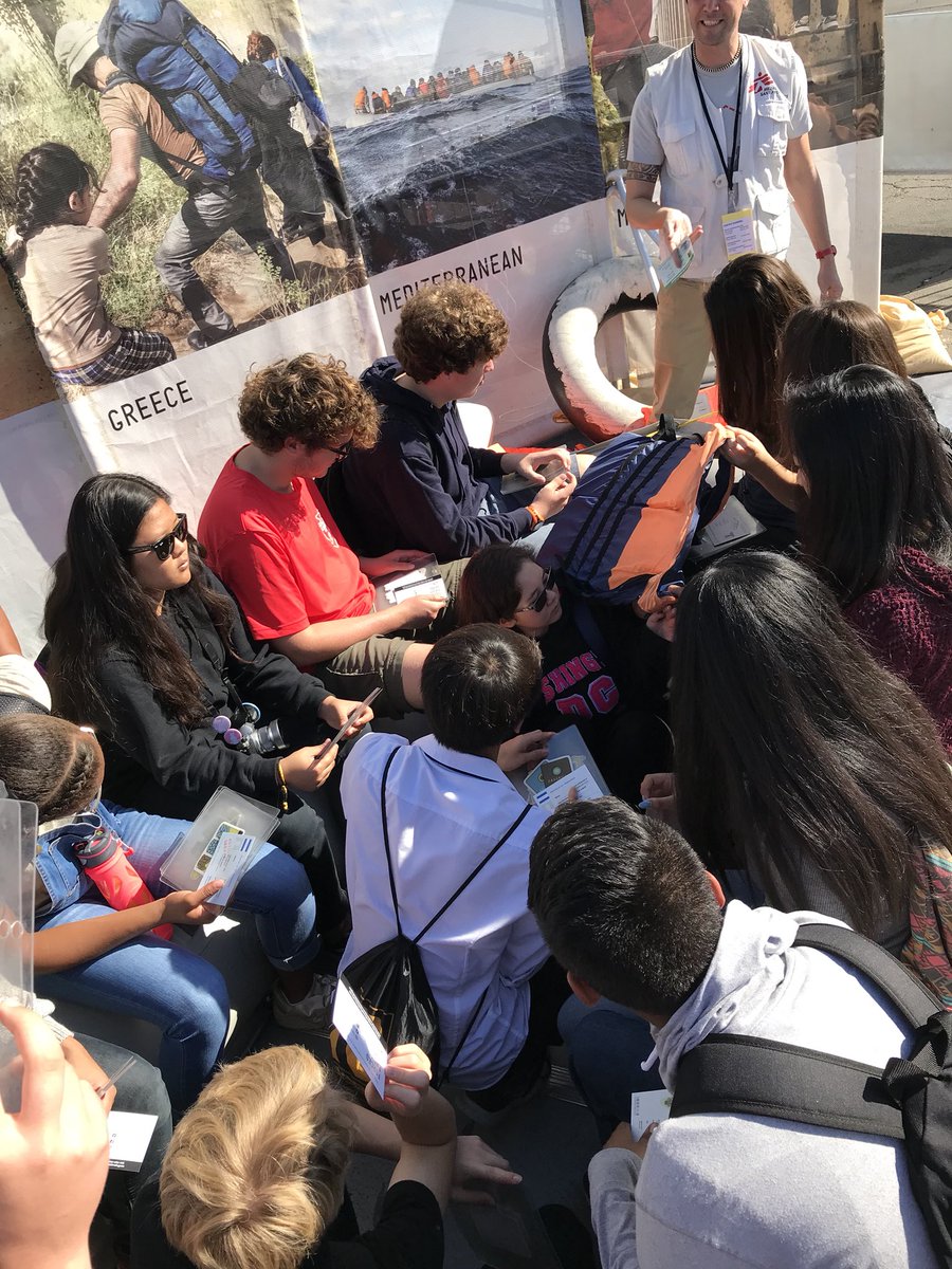 bwiley80's tweet photo. #SatoDragons immersed in a refugee experience with #doctorswithoutboarders at the @ForcedFromHome event. Incredible #LinkedLearning seeing medical knowledge used in the field #ProudtobeLBUSD https://t.co/ytMsdfK6fV
