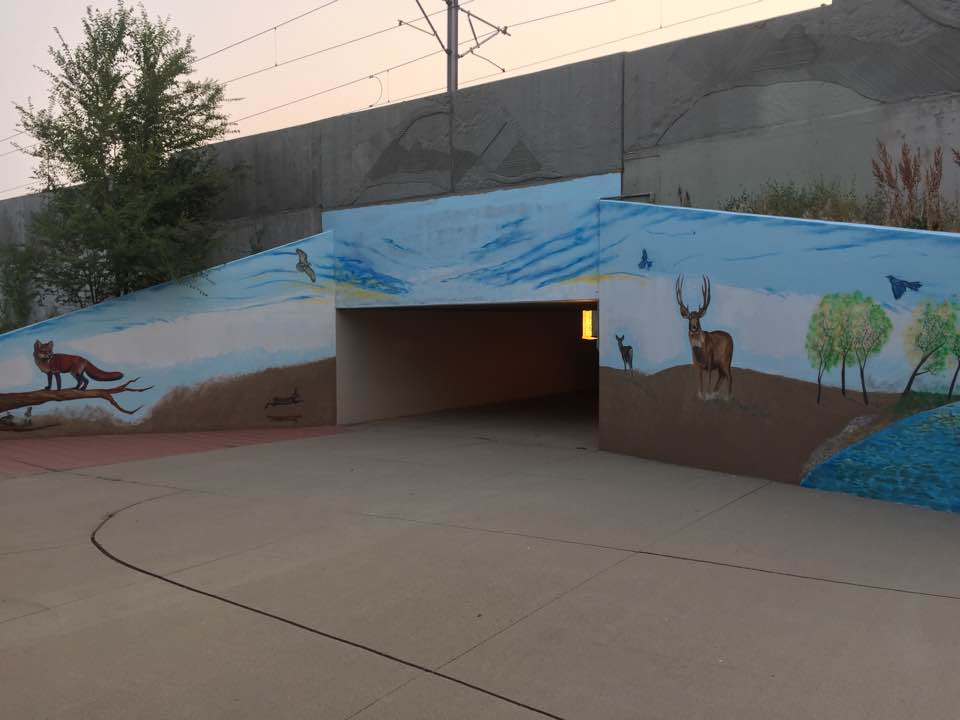 COHighLineCanal's tweet photo. Day 24 #gratitude71: for enhancements to the #HighLineCanal like this tunnel art that bring life to infrastructure elements. This colorful art is by artists Jerry and @JayMichaelJ Jaramillo, funded by a grant through @DenverPublicArt. https://t.co/K0hackk7dM