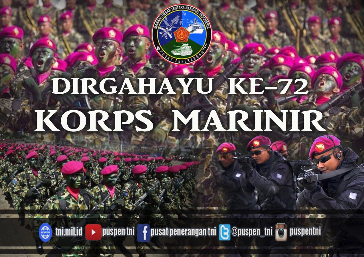 Puspen_TNI's tweet photo. Dirgahayu Ke-72 Korps Marinir..Prajurit Pejuang n Prajurit Profesional n sllu d cintai rakyat..😇😎🇲🇨 https://t.co/Qt47IMHi06