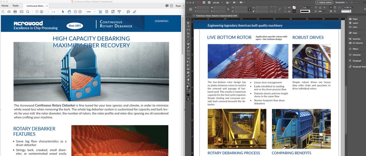 rykite's tweet photo. Having fun creating new #debarker brochures for @acrowood using @InDesign https://t.co/RJfJcFM1Pu