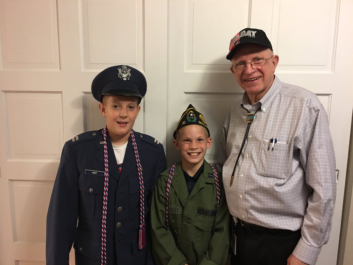 hardybc1's tweet photo. Grandson and fellow 5th grader honoring a veteran https://t.co/alWWkpGWq9