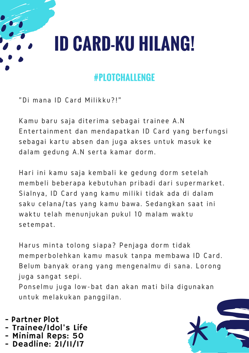 ANEntRP's tweet photo. PLOT CHALLENGE IS BACK! #PlotChallenge #AN
- Generasi ke-enam bisa melakukan plot challenge setelah menyelesaikan 1st Plot.
- Gen 1,2,3,4,5 bisa melakukan plot ini dengan kondisi baru saja kembali dari supermarket (menghapus kondisi baru diterima sebagai trainee).
Semangat ^^ https://t.co/LadjE6zjk5
