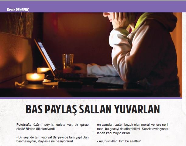 gamlibaykusdrgi's tweet photo. Deniz Pekgenç "Bas Paylaş Sallan Yuvarlan" öyküsüyle 5. sayımızda 😊
#dergi #edebiyat #gamlibaykus #oyku https://t.co/R4M0dpJdZ6