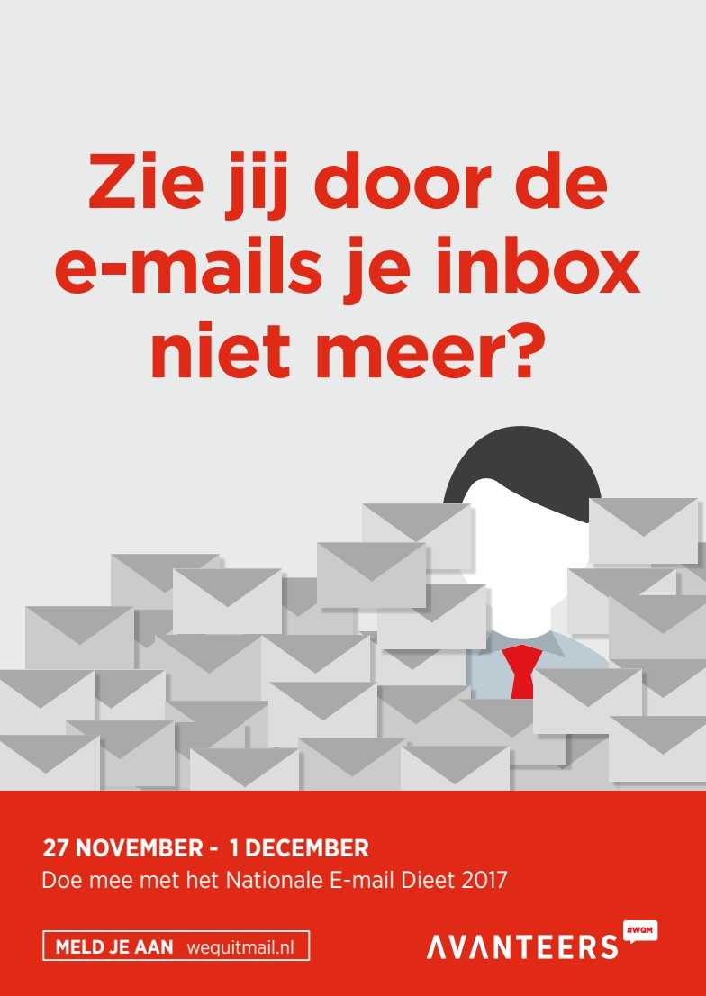 wequitmail's tweet photo. Zie jij door de e-mails je inbox niet meer? Ervaar hoe het anders kan! Doe mee met het Nationale E-mail Dieet https://t.co/qu8MCCm6cM https://t.co/JJPXASOIjQ