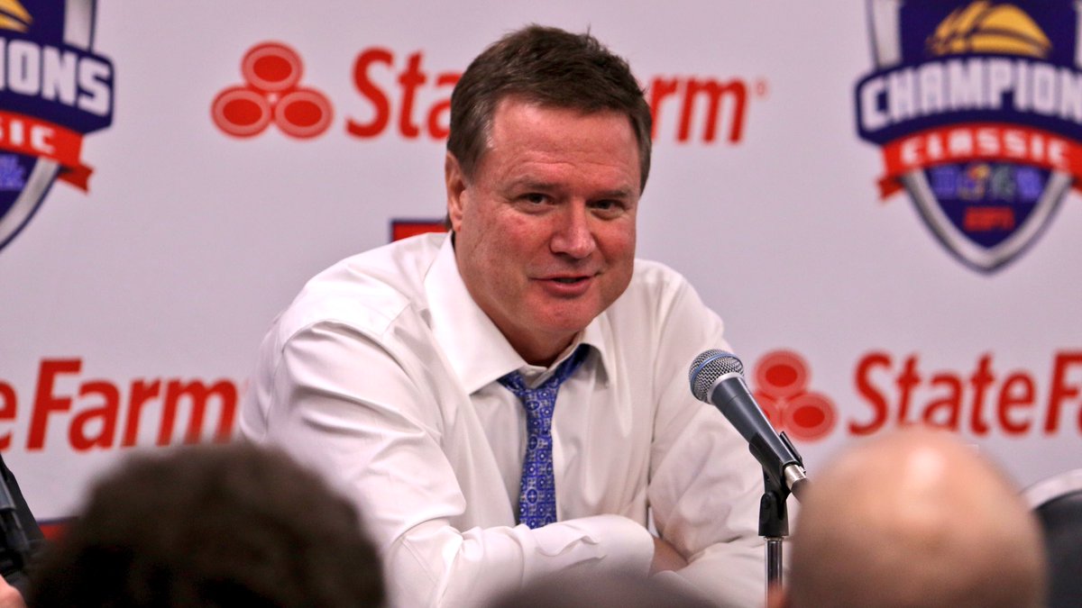 KUHoops's tweet image. “Our fan base is unbelievable. I felt like if anyone had a ‘home court advantage’ it was us.” -@CoachBillSelf on our fan base and how well they travel