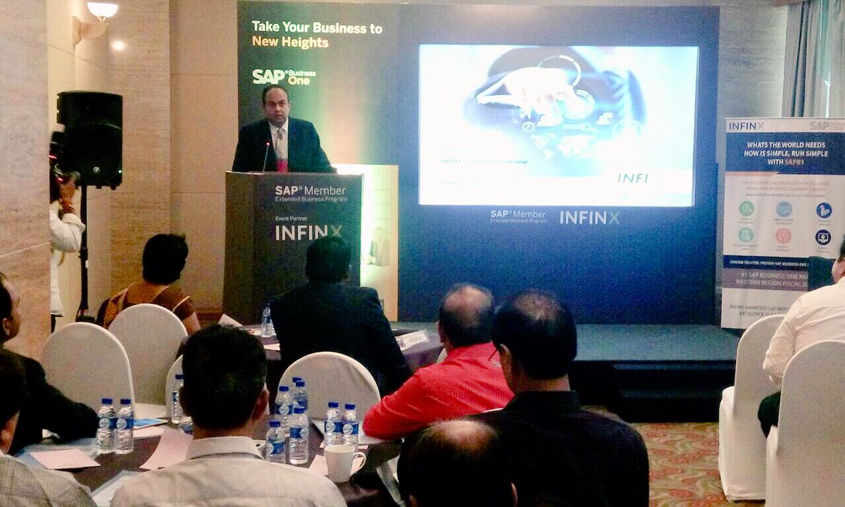 anil_marali's tweet photo. @Infinxinc @SAPBusinessOne @NitinParanjape @Erwan_philippe @Sku890 @MFahadHafeez @Nikita_g026 @satishkumarm @ahjoshi @AmeySarode @RupamSaxena Flash News!! @Infinxinc event in #Mumbai is kickstarted!! @Vik_US_UK_IN talking about how #SAP #ERP is helping #SMEs to manage every aspect of business with #SAPBusinessOne &amp; become #GST compliant. With @RupamSaxena @ahjoshi @rohithasri @SAPIndia https://t.co/crCWynapoG