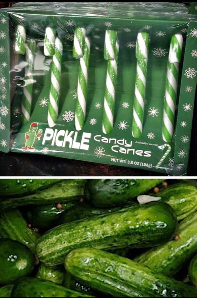 Marley__Monroe's tweet photo. Iโm not here for the Pickle Candy Canes ๐คข๐คฎ
#AddPickleToAnything https://t.co/8xrKg6vv7t