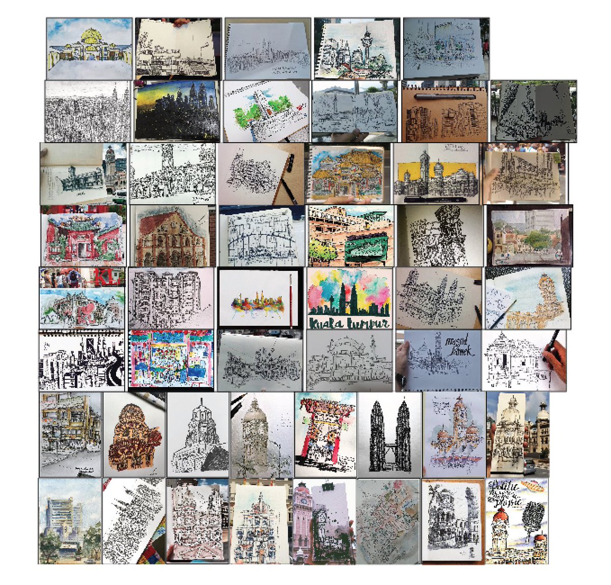 twt_seni's tweet photo. So these artworks as such contributed by our sketchers will also be presented in the 'street' we created through our iconic '#sidaisketch' with all 52 sketches is hanged all over the model. :) https://t.co/lxa9sVwwcd
