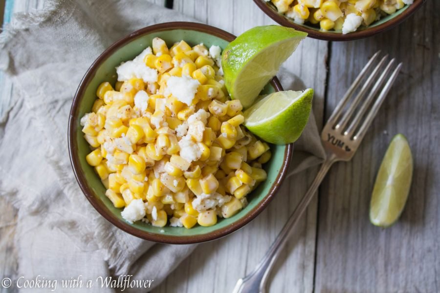 Corn kernels mixed with mayonnaise, melted butter, and queso fresco cheese then seasoned with chili powder and lime juice. This easy to make Mexican Street Corn is delicious and perfect as a side! bit.ly/2zXk9Bq
